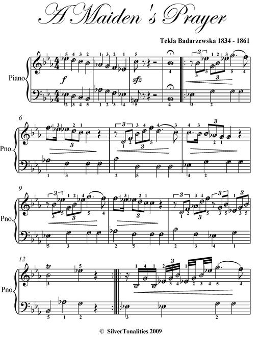 Cover image for A Maiden's Prayer Elementary Piano Sheet Music